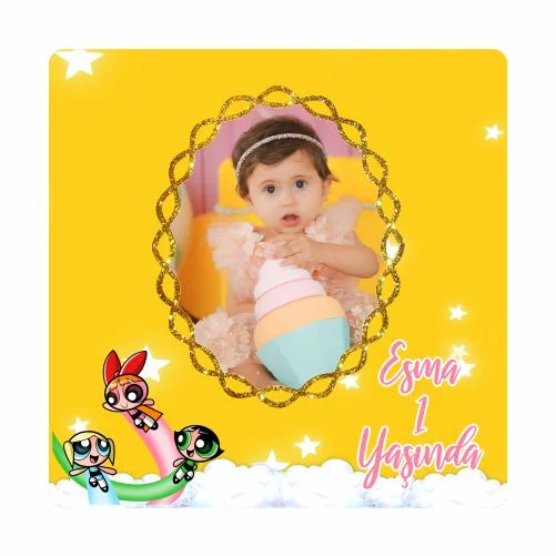 PowerPuff Girls Temalı Doğum Günü Magneti